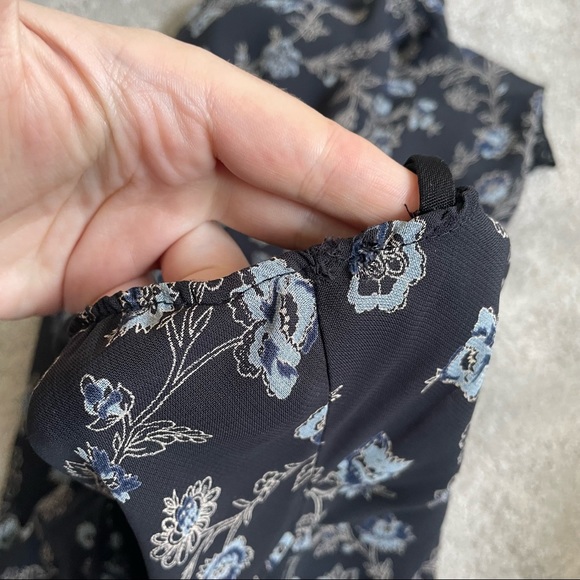 Ann Ferriday Vintage Black Floral Lace Trim Rayon USA Made Dress Size Small - Picture 8 of 9